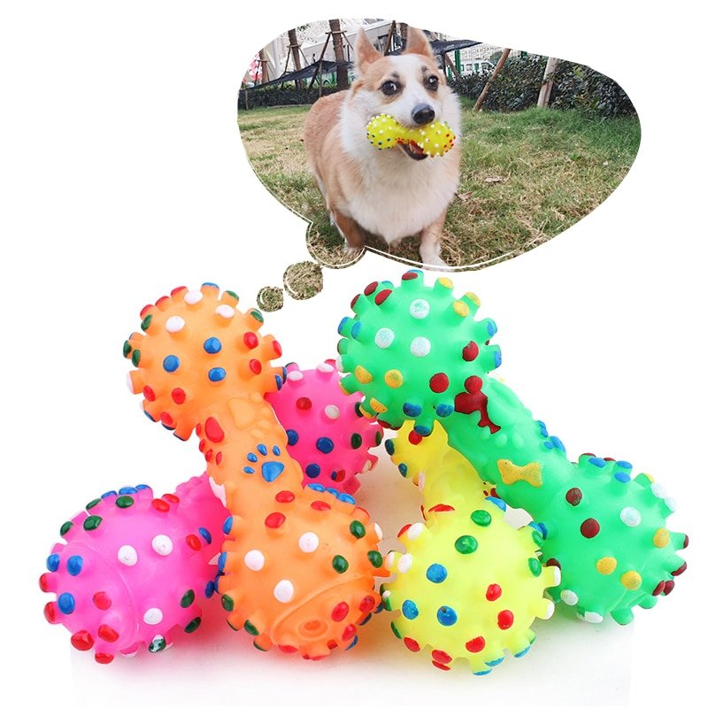 1pcs Pet Dog Cat Puppy Sound Polka Dot Squeaky Toy...